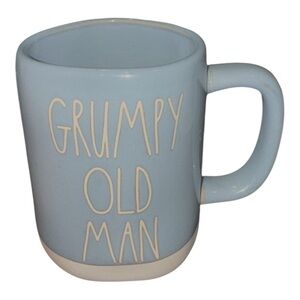 RAE DUNN Blue and Cream Grumpy Old Man Ceramic Mug